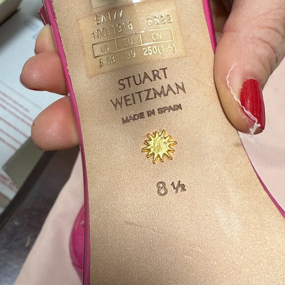 Stuart Weitzman Patent Leather Pink Sandals - Picture 7 of 7